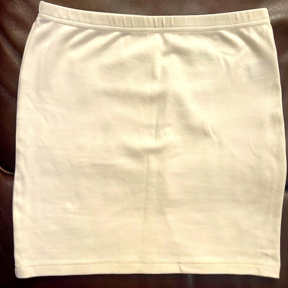 White mini skirt